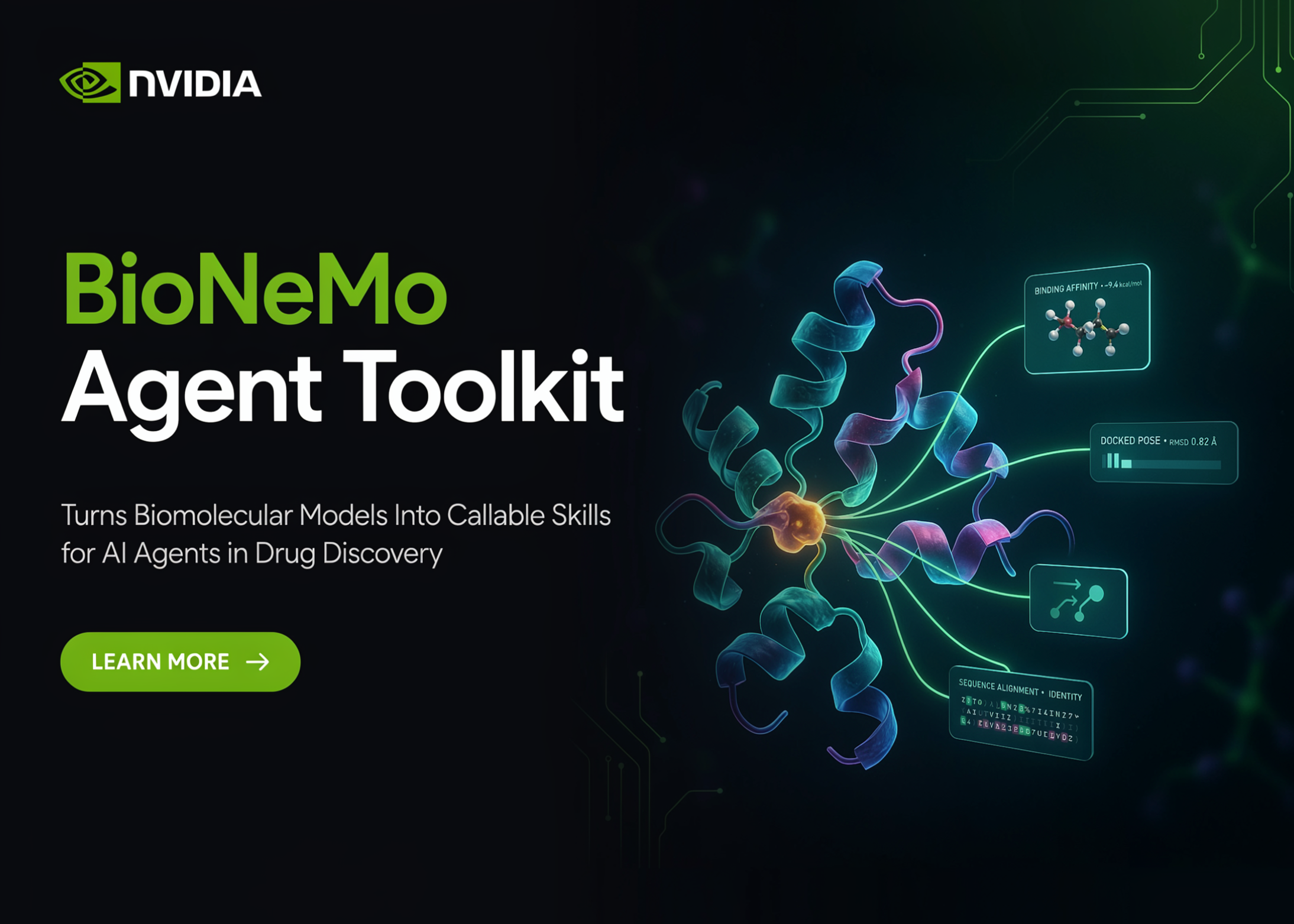 NVIDIA BioNeMo Agent Toolkit Turns Biomolecular Models Into Callable Skills for AI Agents in Drug Discovery