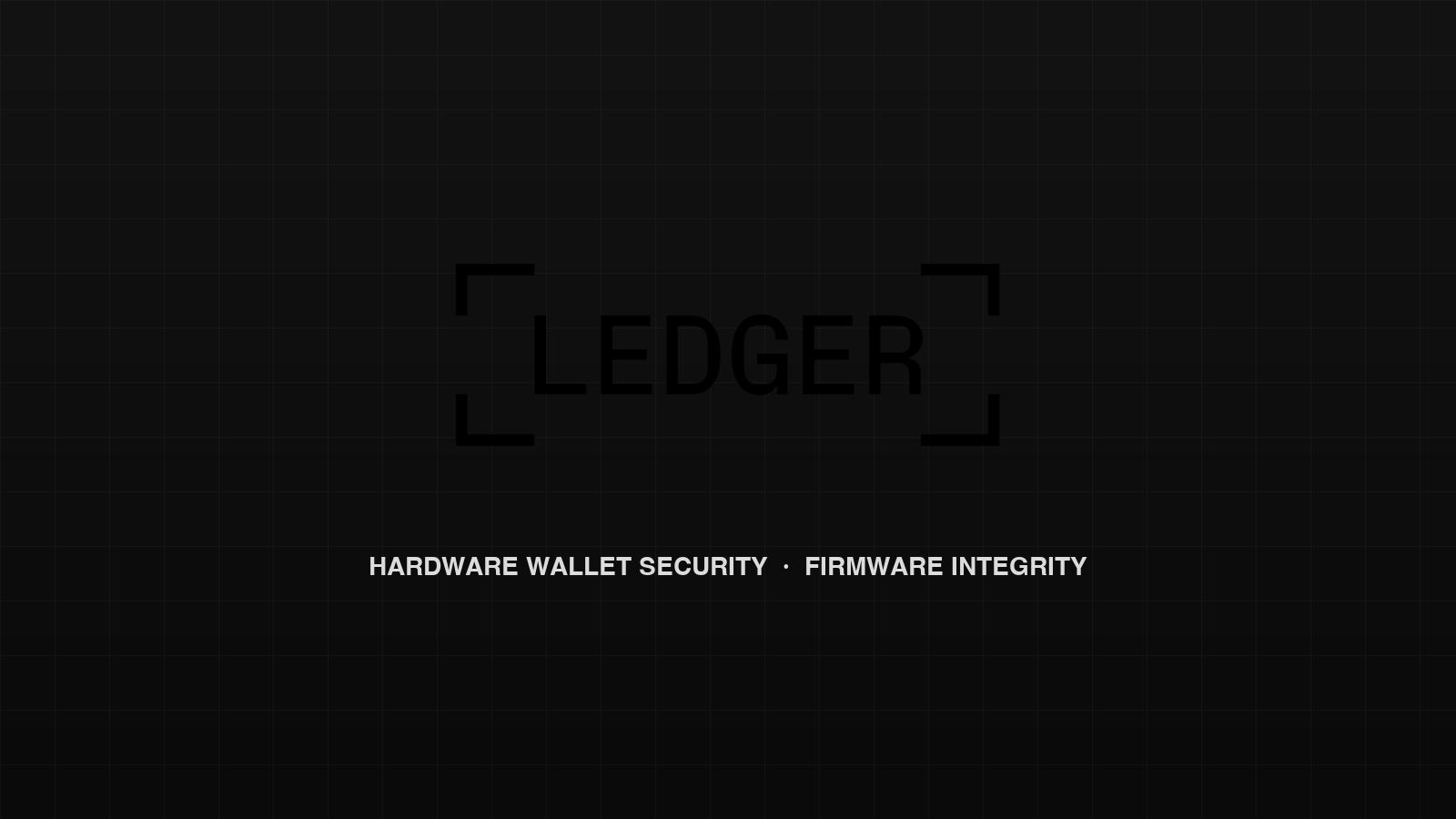 Ledger corporate brandmark and hardware wallet firmware security motif